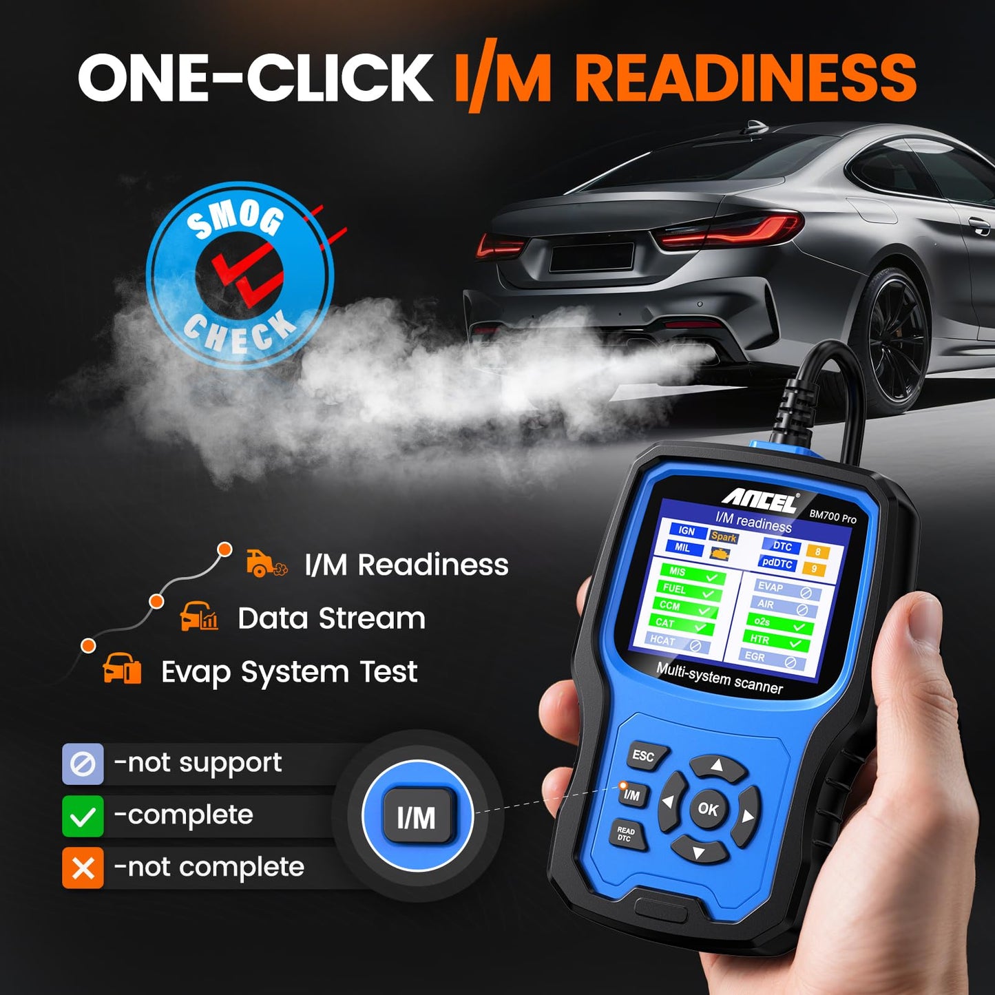Ancel BM700 PRO OBD2 Diagnosegerät für BMW/für MINI/für RR, AutoVIN, Vollständige System Fahrzeug Diagnose CBS Öl EPB SAS BMS EGS DPF Regeneration zurücksetzen